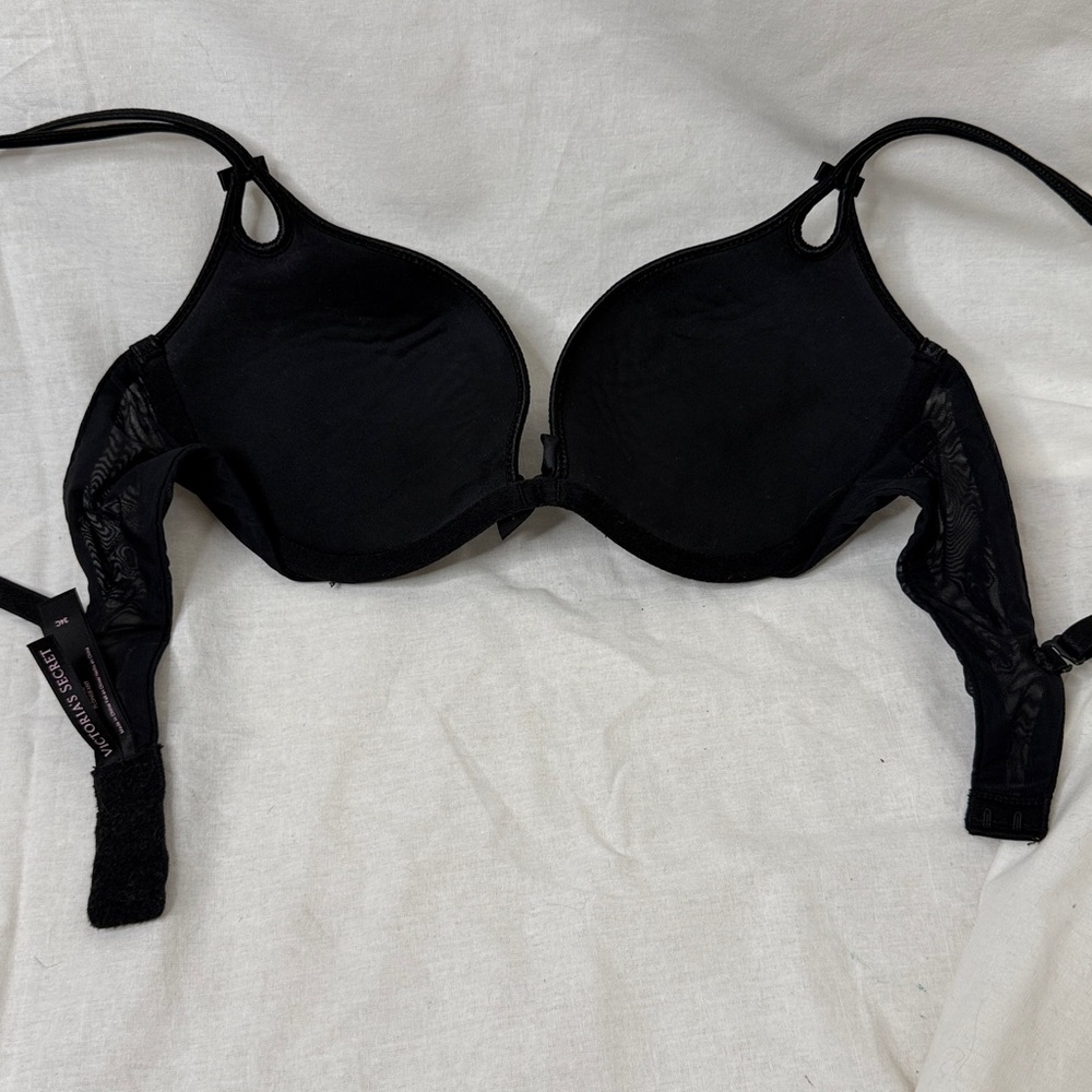 Victorias Secret Gorgeous Plunge Sequin Bra Silver Black 34C - Picture 3 of 9